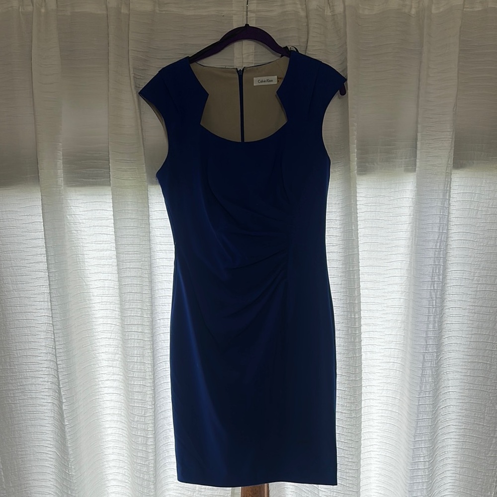 Calvin Klein Cobalt Blue Sheath Dress